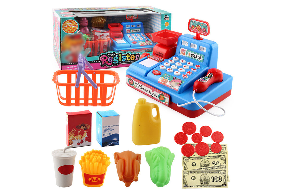 Cash Register Pretend Play Calculator Cash Register Toys with Scanner