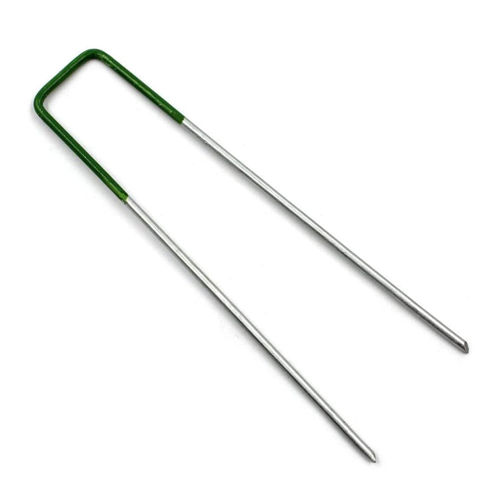100 Pack 15cm Galvanized U Shaped Garden Landscape Staples