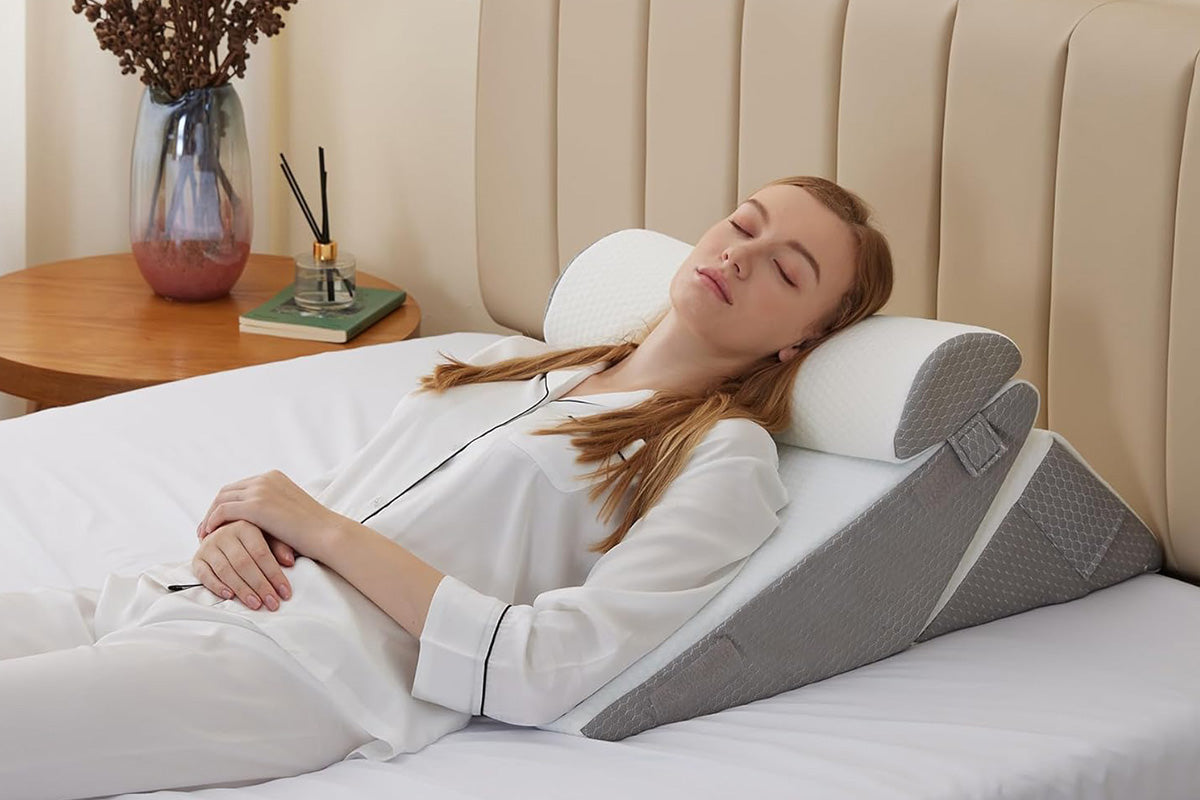 Wedge Pillow Headboard for After Surgery Adjustable Wedge Pillow for Acid Reflux Relief