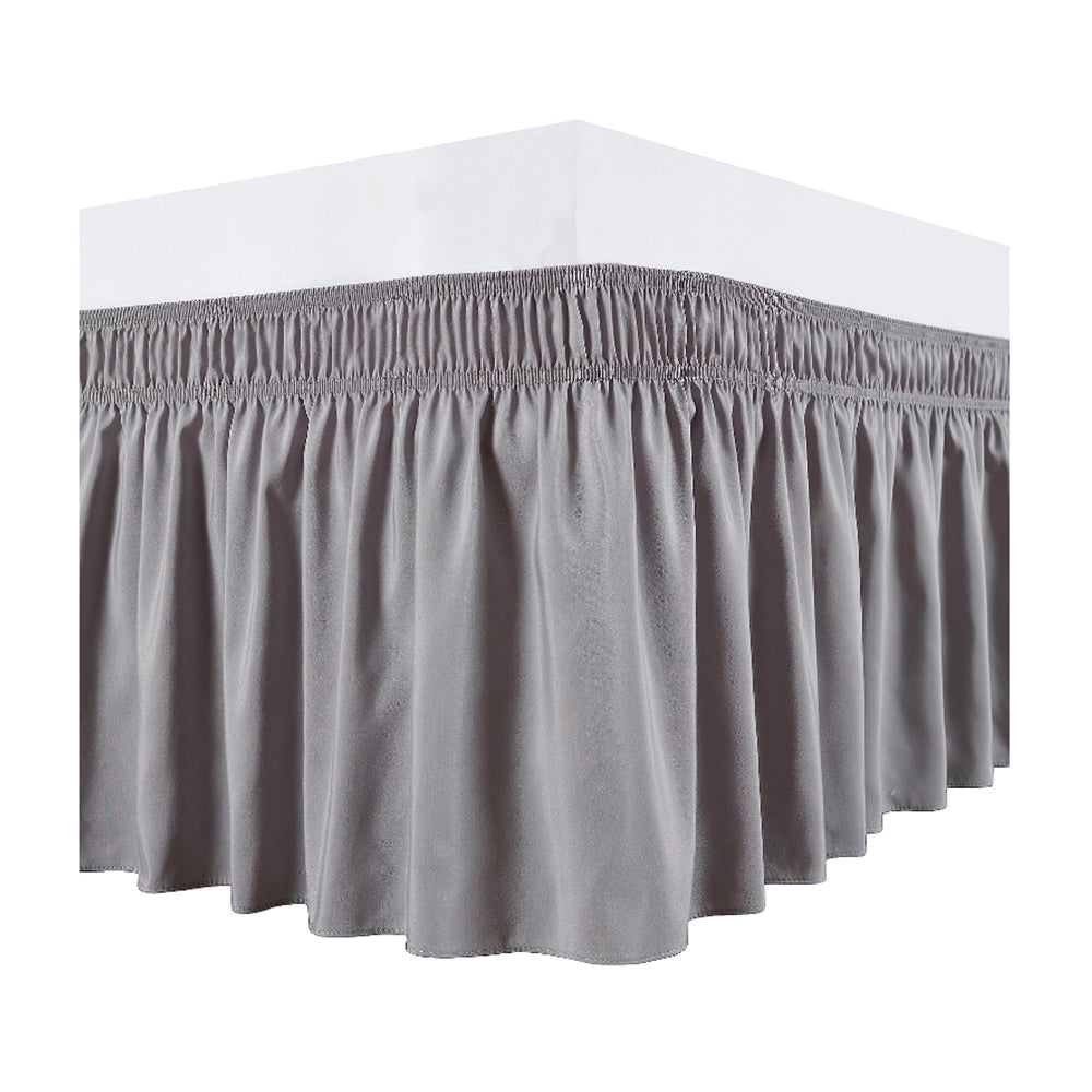 Wrap Around Dust Ruffles Bed Skirt with Adjustable Elastic Belt