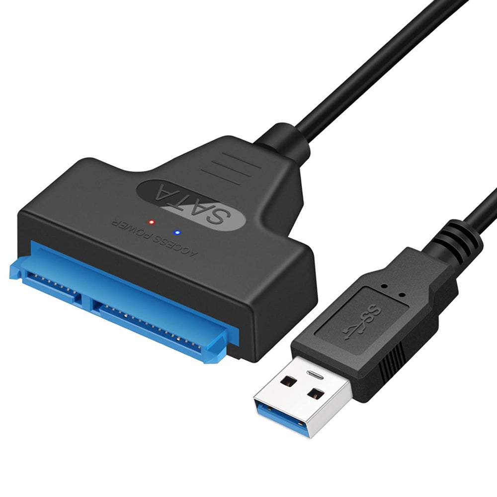 2Pcs USB 3.0 to SATA Hard Drive Adapter Cable for 2.5/3.5 inch SSD and HDD Dual USB