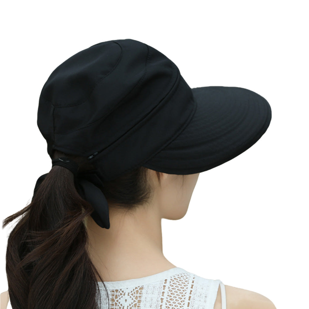 2 in 1 Detachable Zipper Wide Brim Sun Hat for Women