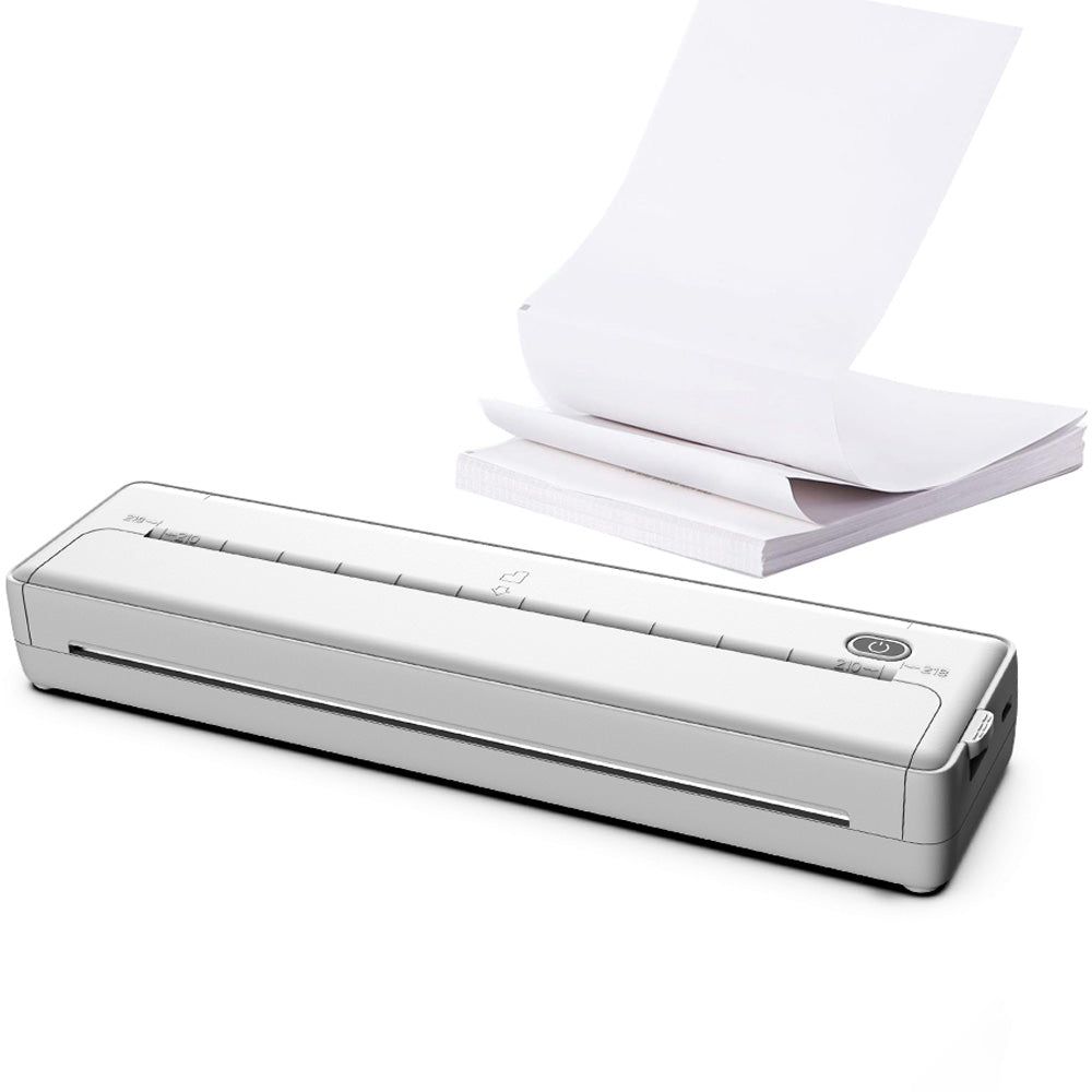 Wireless Bluetooth Portable A4 Thermal Mobile Printer with 100Pcs Thermal Paper