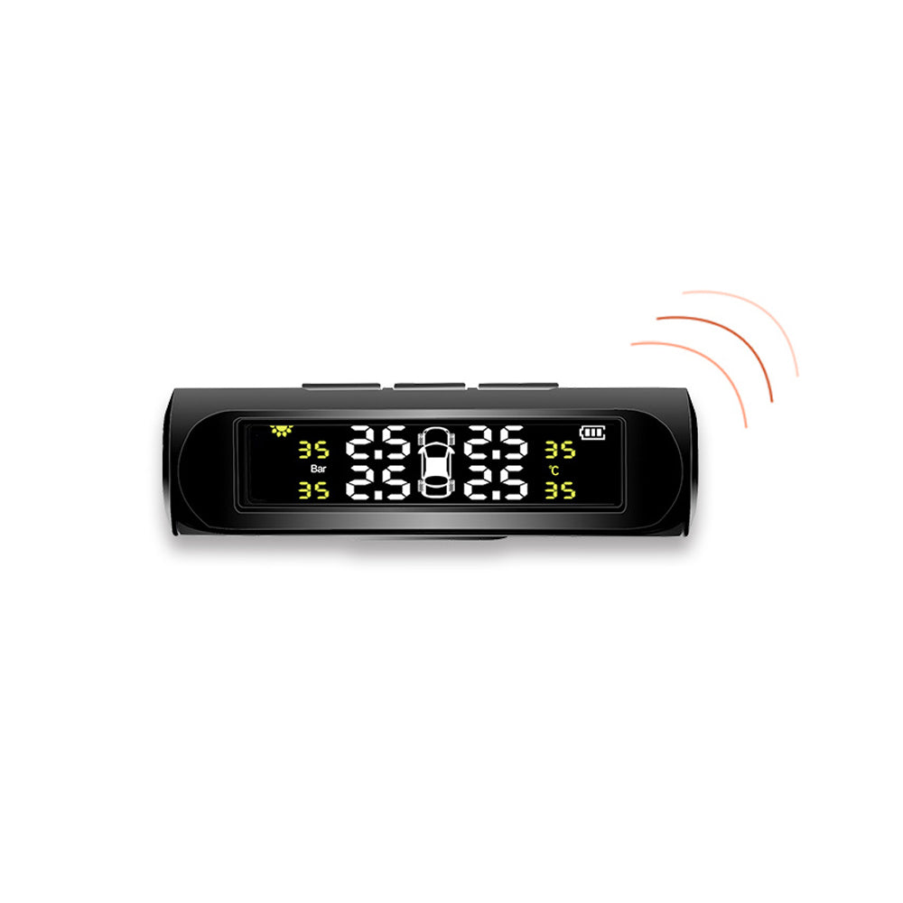 Wireless Solar Car Tire Pressure Monitoring System with 4 External Sensors