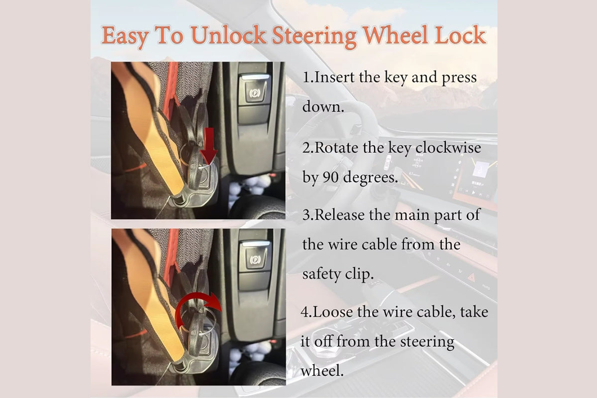 Car Steering Wheel Lock Buckle Security Lock for Vehicle Safety