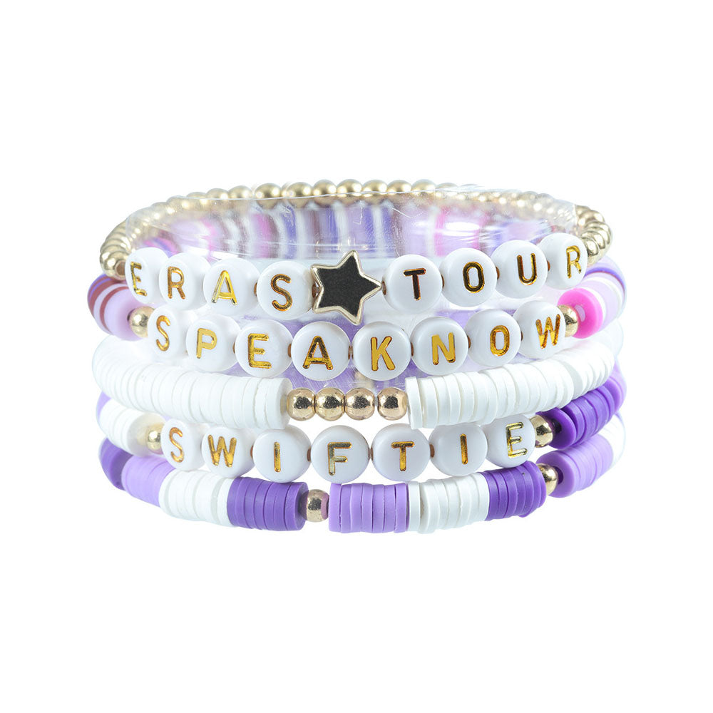 5Pcs Taylor Inspired Beaded Bracelets Fans Friendship Bracelets Gifts for Music Lovers