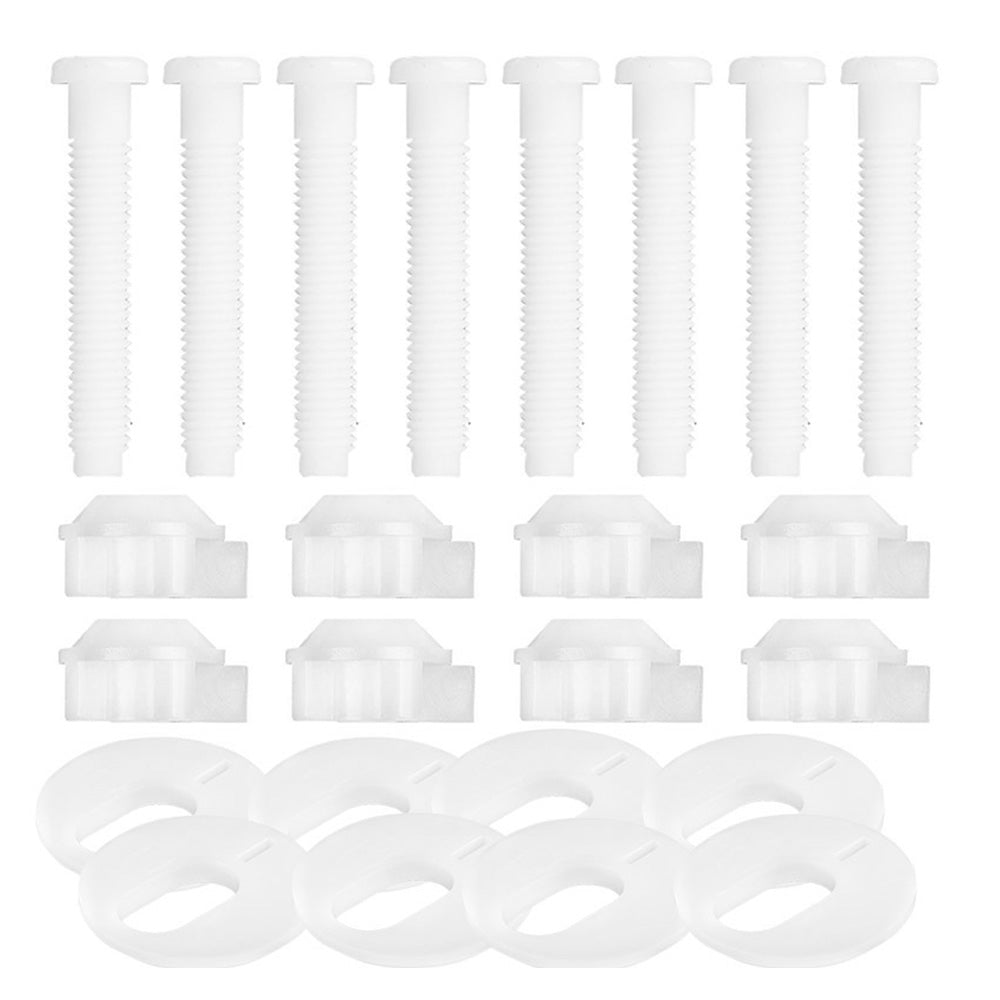 Plastic Toilet Seat Hinge Bolts Fixing Kit with Nuts and Washers Replacement