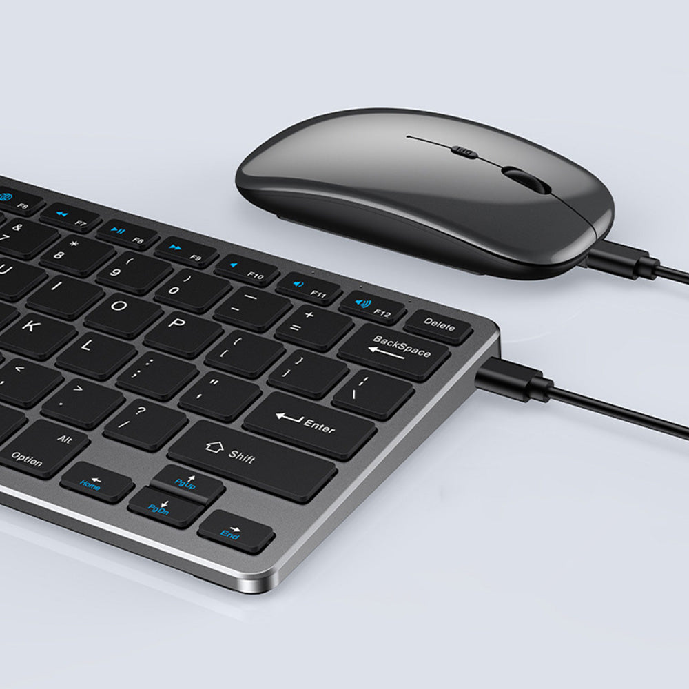 Compact Wireless Keyboard and Mouse Combo Compatible with Windows Mac