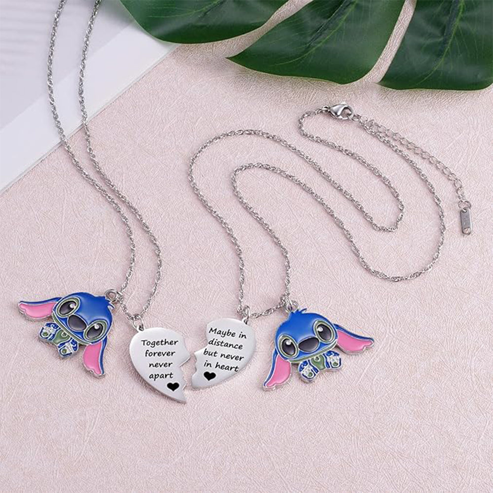 Stitch Inspire Friendship Matching Heart Necklaces