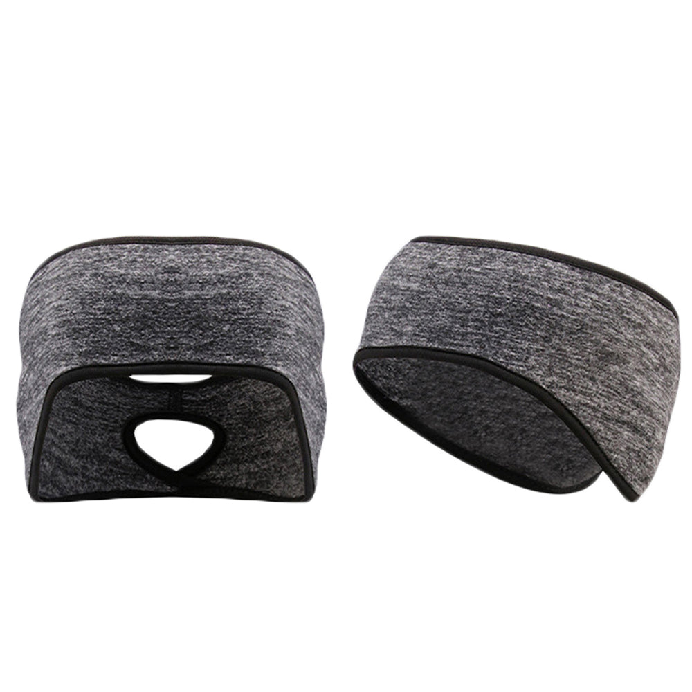Two Fleece Ear Warmer Headbands with Ponytail Hole-Style 1