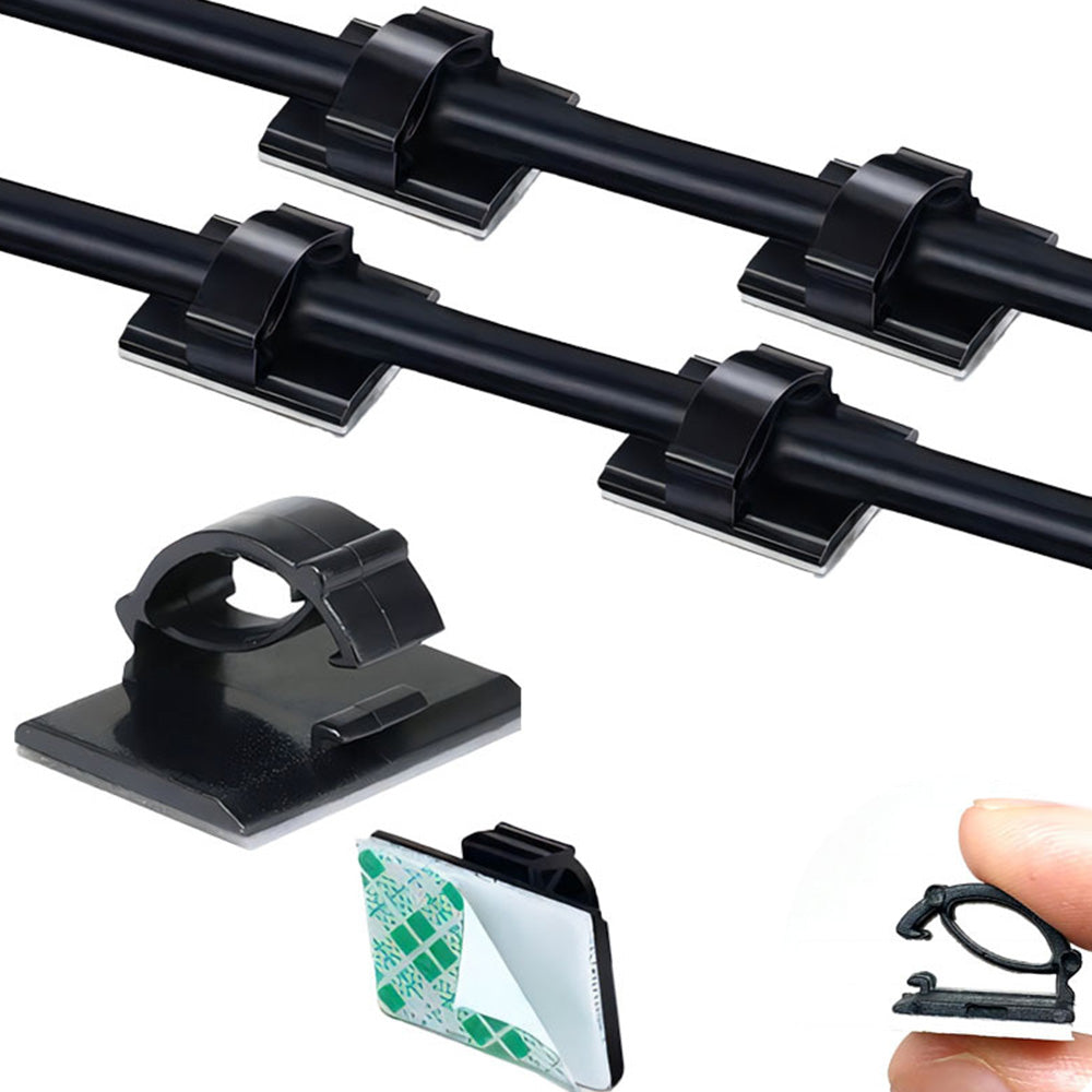 100 Pack Self Adhesive Cable Tie Clips for Desks and Walls