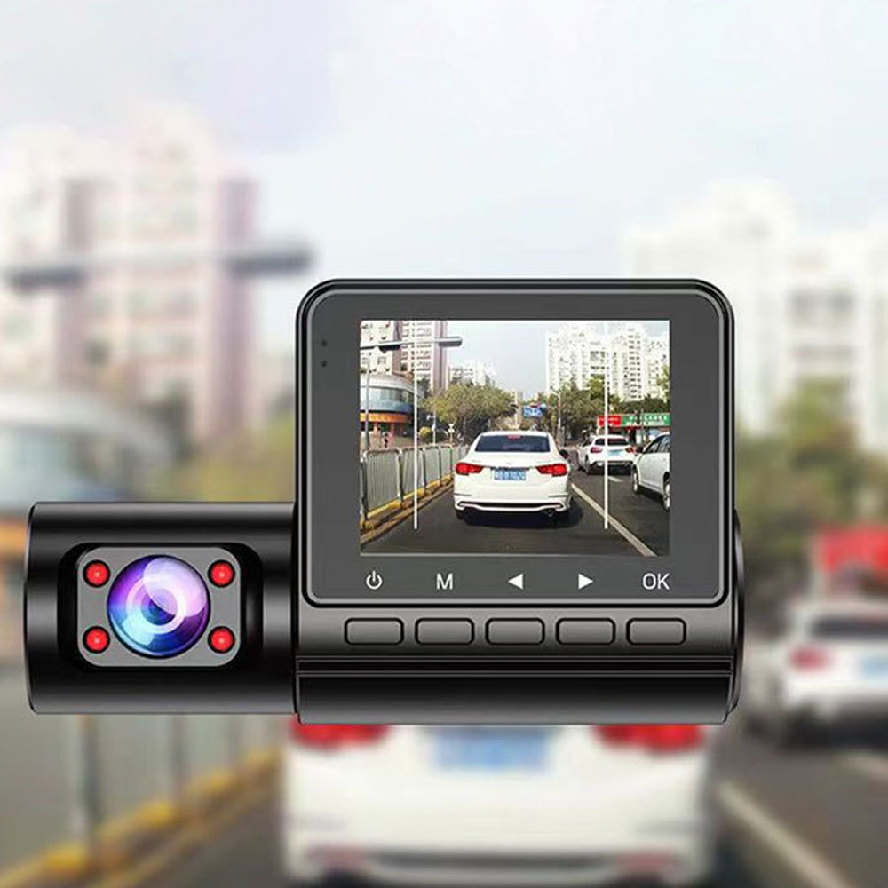 2 Channel Dash Cam Front and Rear Inside 1080P Full HD 170 Degree Wide Angle Dashboard Camera