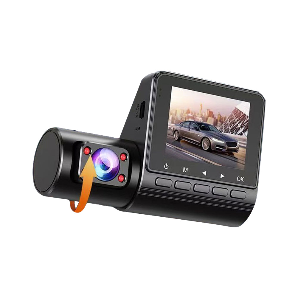 2 Channel Dash Cam Front and Rear Inside 1080P Full HD 170 Degree Wide Angle Dashboard Camera