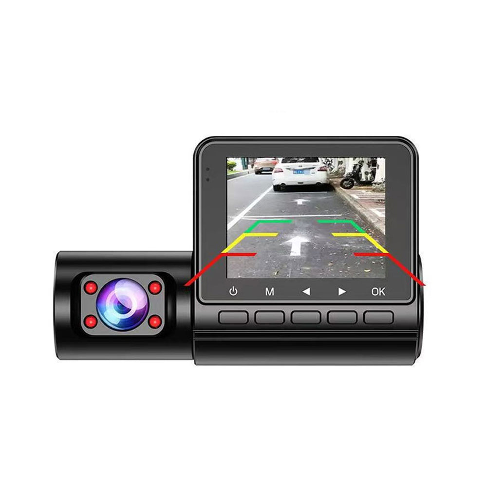 2 Channel Dash Cam Front and Rear Inside 1080P Full HD 170 Degree Wide Angle Dashboard Camera