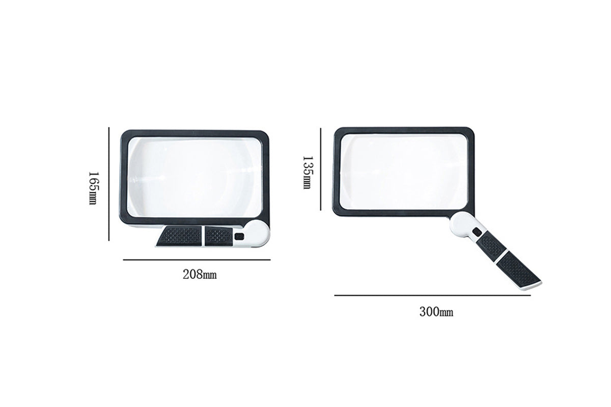Rectangular Magnifying Glass with 5X Magnification and LED Lights