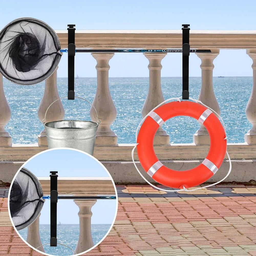 2Pcs Adjustable Pool Pole Hanger Pool Fence Hooks for Hanging Pool Equipment