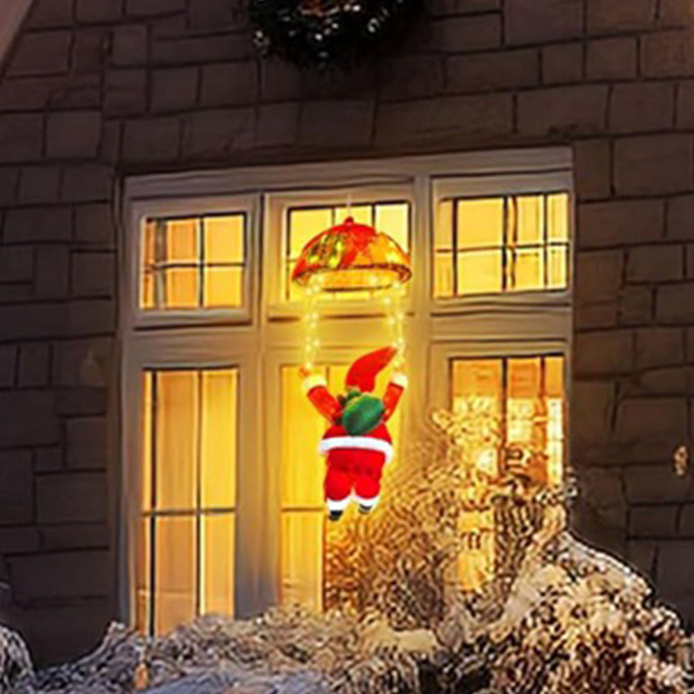 Christmas Decorations Santa Claus Parachute Lights LED Hanging Xmas Tree Decor