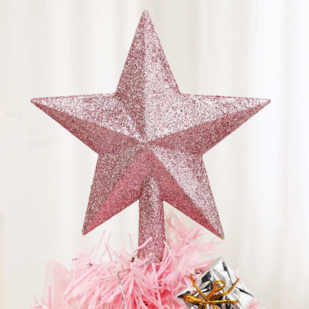 45/60CM Mini Christmas Tree With Led String Light Pink Artificial Xmas Tree