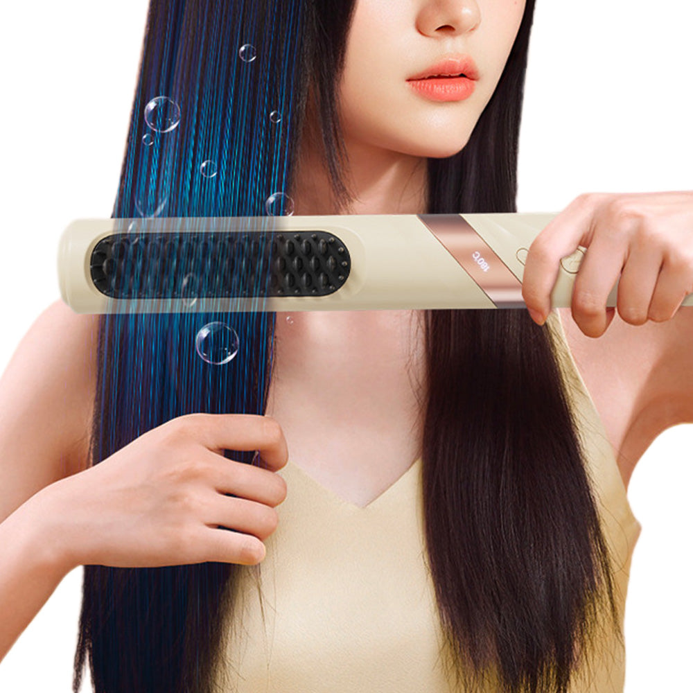 Wireless Hair Straightener Brush with Cool Air Styling Comb
