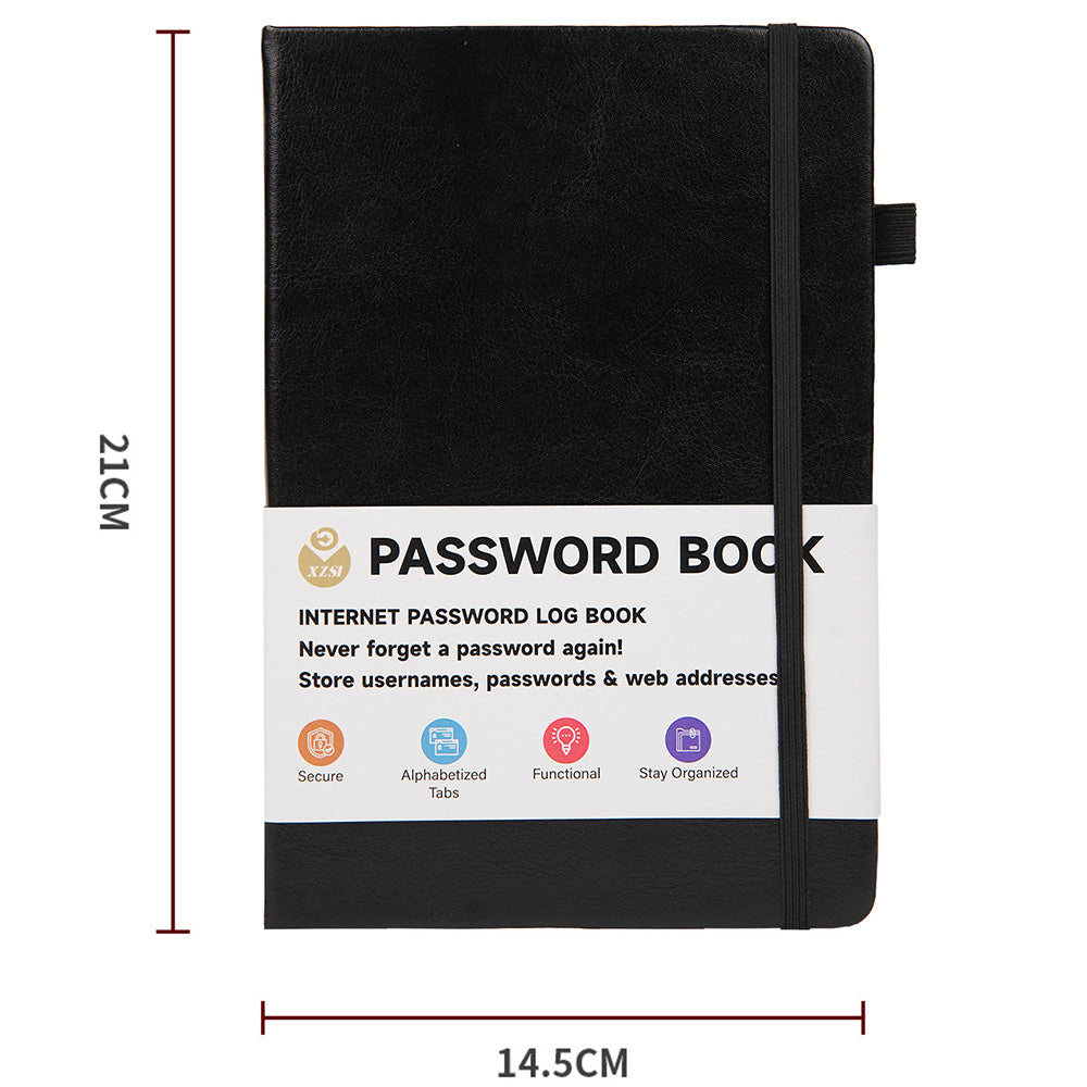 Password Keeper Book with A to Z Alphabet Tabs and Elastic Closure
