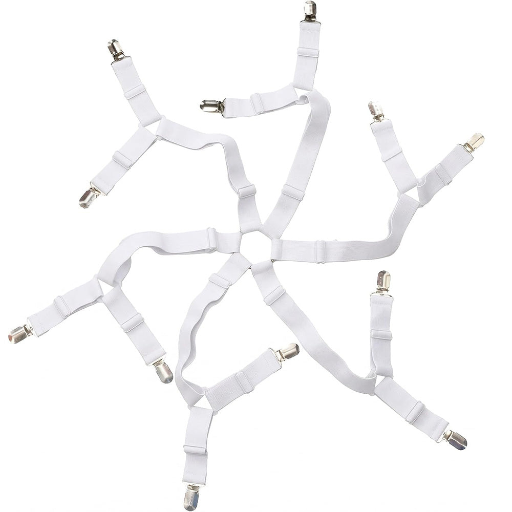 12-Clip Adjustable Elastic Bed Sheet Fastener Straps for Mattress