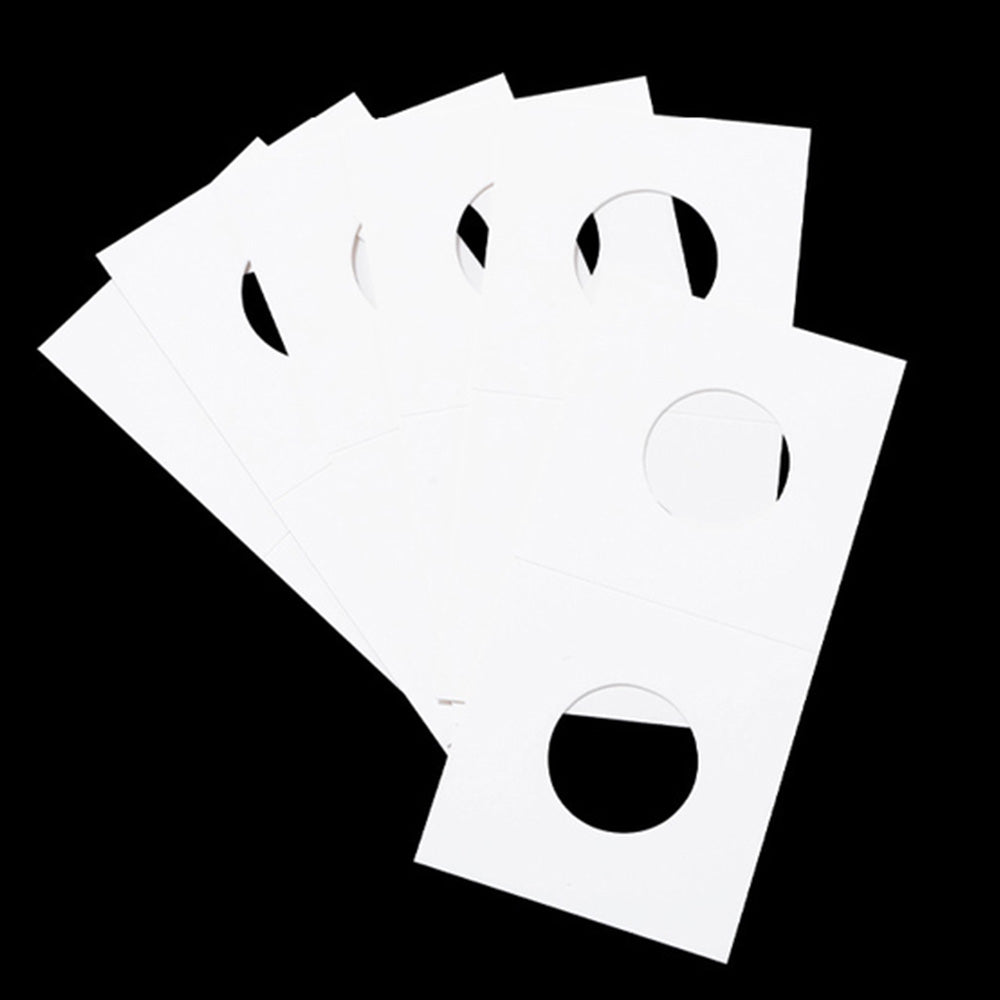 50 Piece Cardboard Coin Holders with Clear Window for Staple Display
