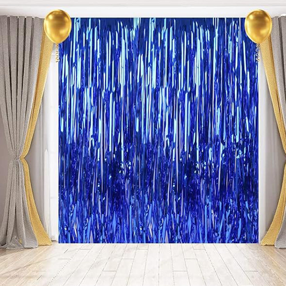 2Pcs 2m Metallic PET Foil Fringe Door Curtains for Party Backdrops