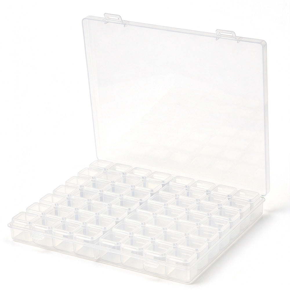 Grid Plastic Jewelry and Bead Storage Organizer Box for Crafts