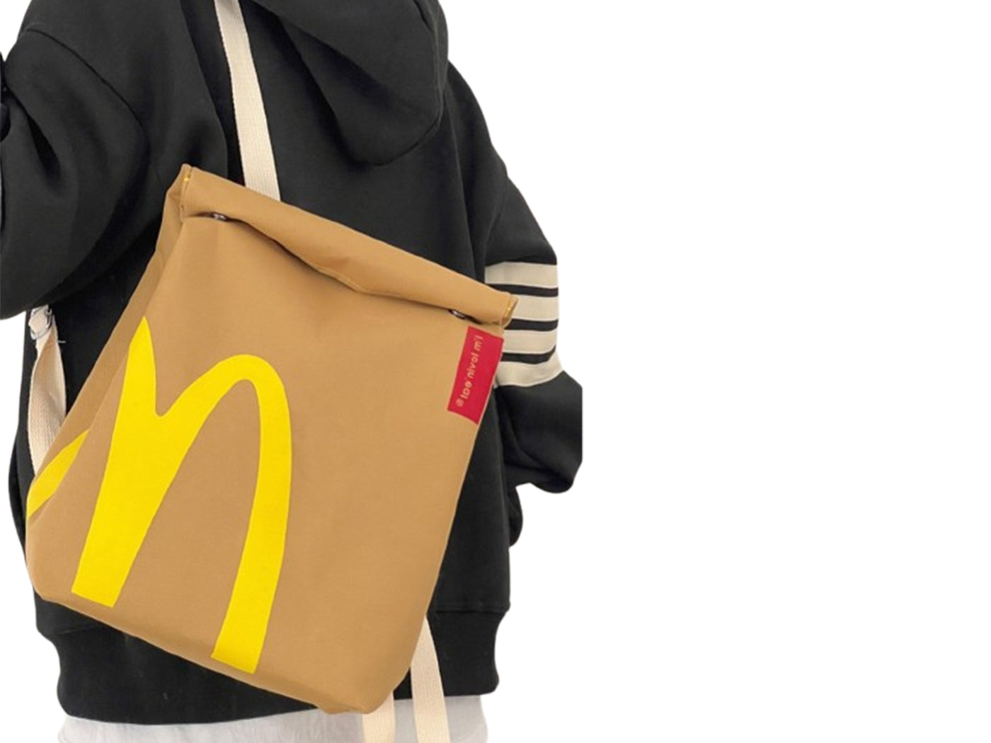McDonald Inspired Creative Funny Canvas Linen Backpack / Shoulder Bag