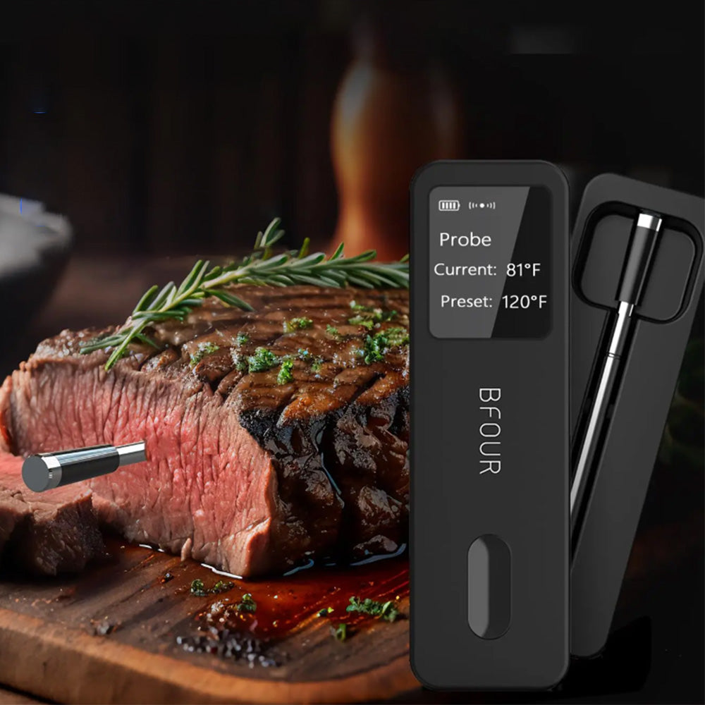 Wireless Digital Meat Thermometer for Grilling with iOS & Android Read App