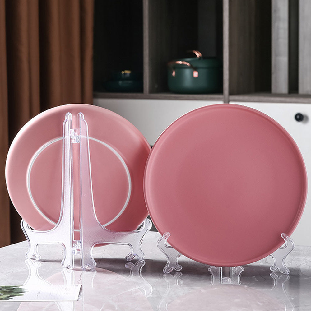 10 Pack Clear Adjustable Plate Display Easel Stands