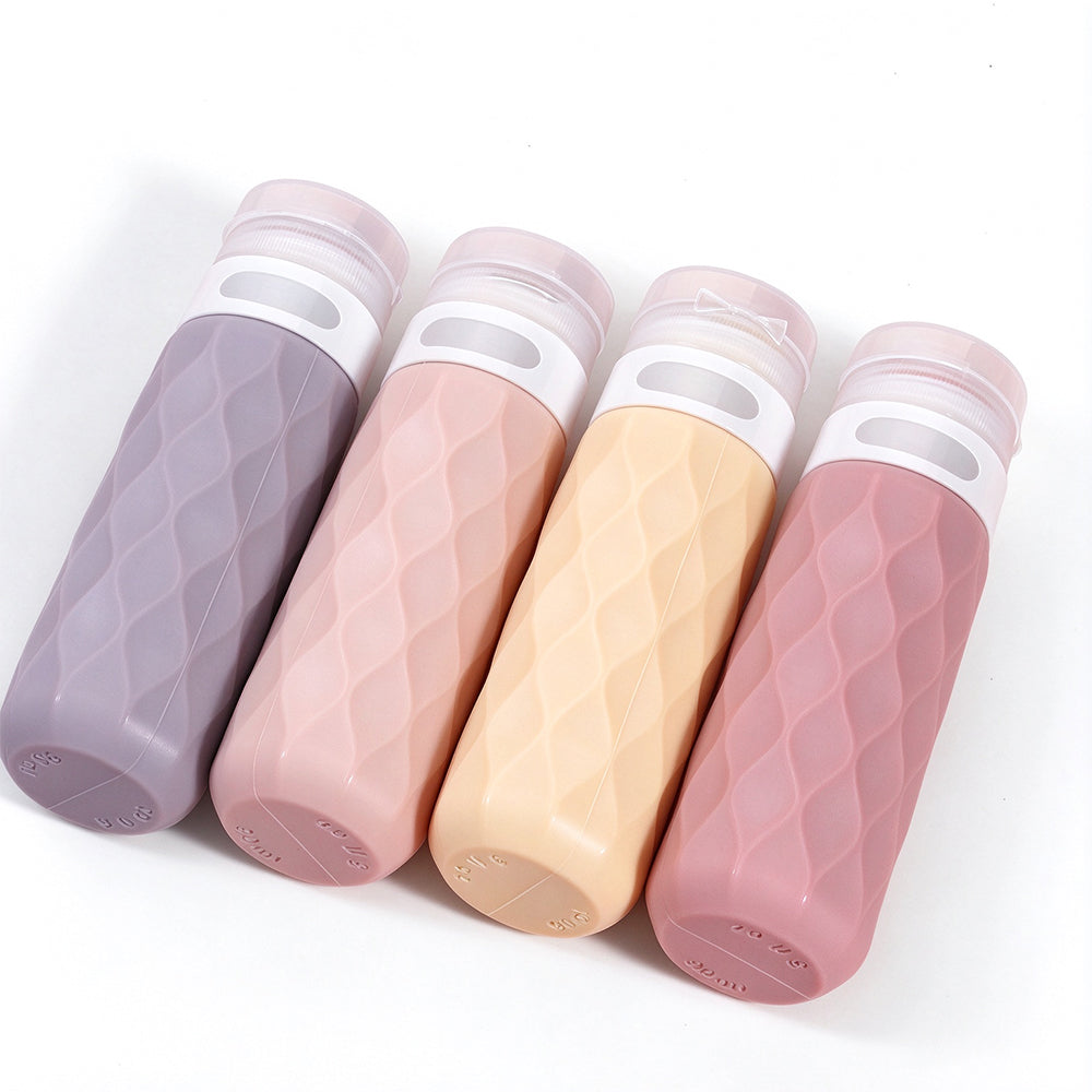 4 Piece 90ml Silicone Refillable Travel Bottle Set