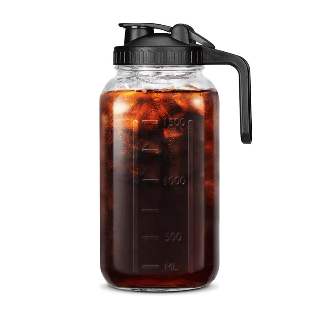 1.89L Cold Brew Coffee Glass Maker Pitcher Spout Lid with Wider Handle and Filter