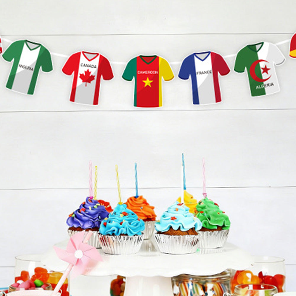 Soccer Jersey Bunting Flags – 49 Country Designs Football Party Decoration