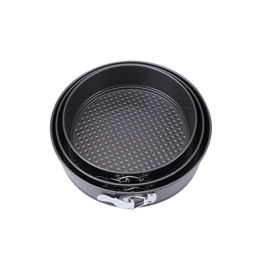 3Pcs Round Springform Cake Pan Set with Clasp