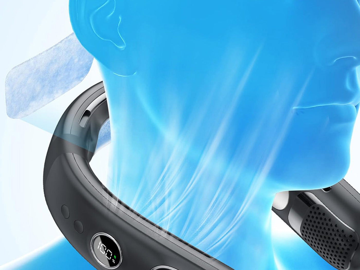 Neck Air Conditioner Cooling Neck Fan Neck Cooler 4000mAh Wearable Personal Fan