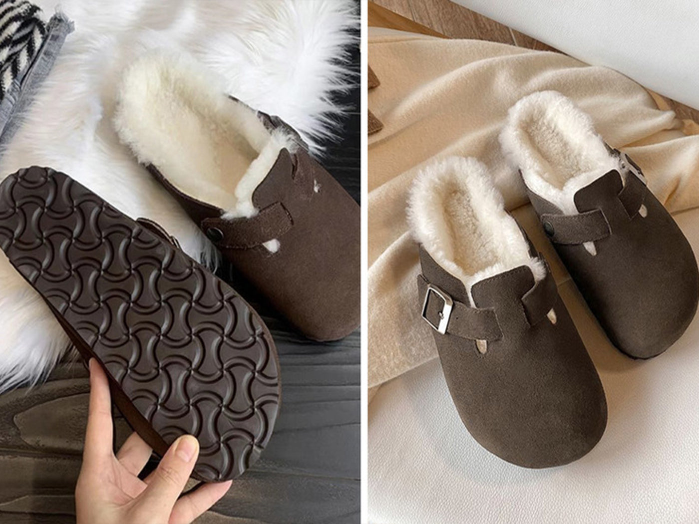 Faux Fur Shearling Birkenstock Inspired Mules