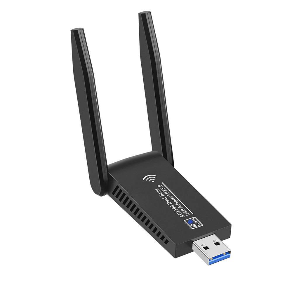 WiFi Wireless Adapter with Bluetooth 5.0 Dual Band 1300Mbps USB 3.0 for PC and Mac