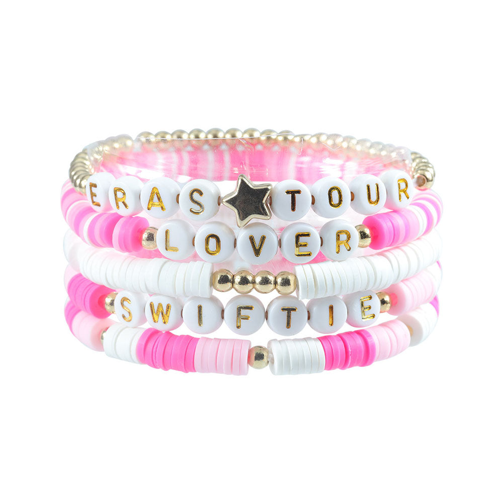 5Pcs Taylor Inspired Beaded Bracelets Fans Friendship Bracelets Gifts for Music Lovers