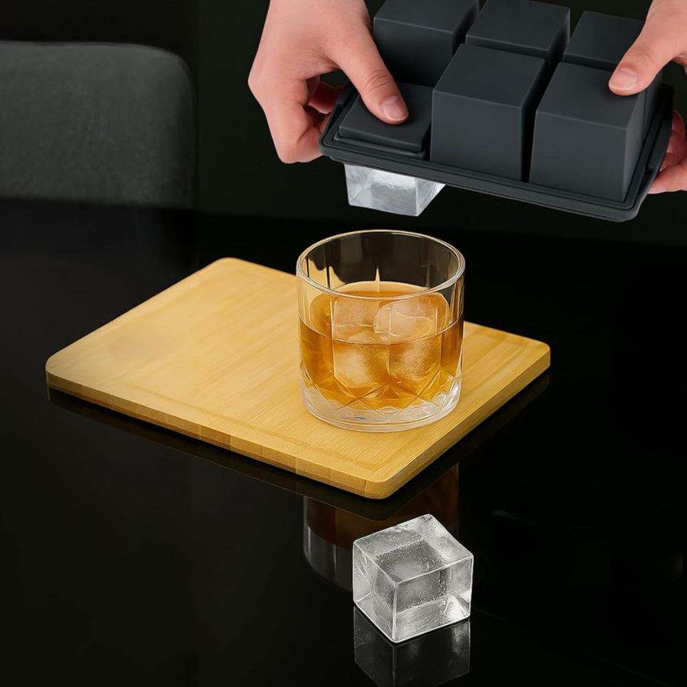 3 Pack Silicone Ice Cube Trays with Lids Large Ice Mold for Freezer