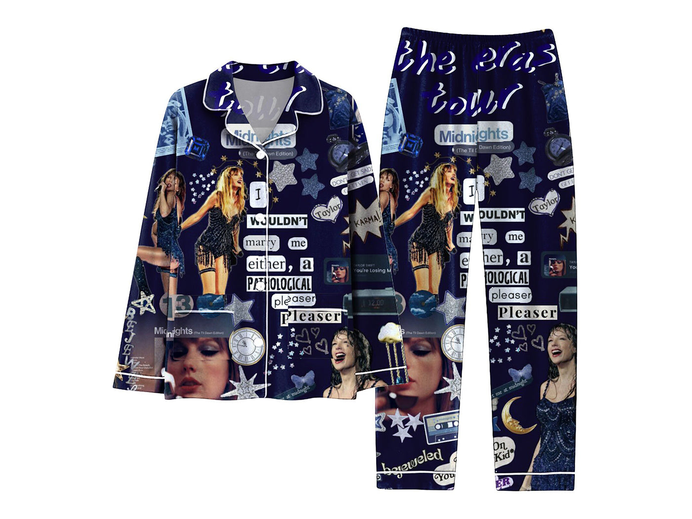 Taylor Swift Inspired Women's Sleepwear Long Sleeve Pajama Set