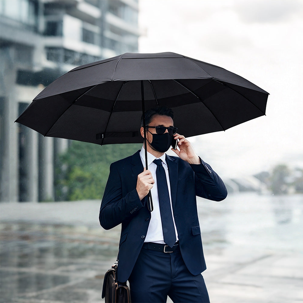 Extra Large Auto Open Double-Layer Golf Umbrella Windproof 30-Inch
