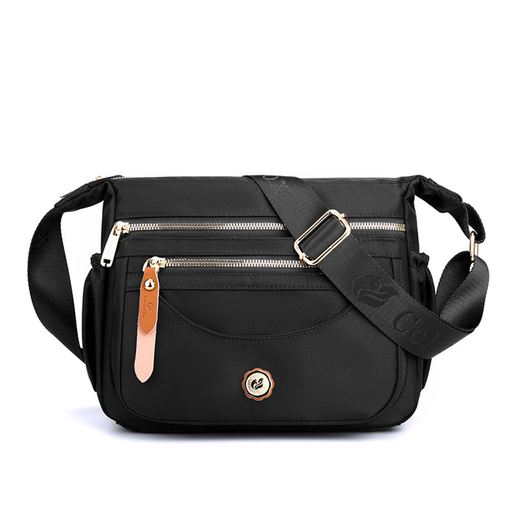 Multi-Pocket Splash-Proof Nylon Crossbody Shoulder Bag
