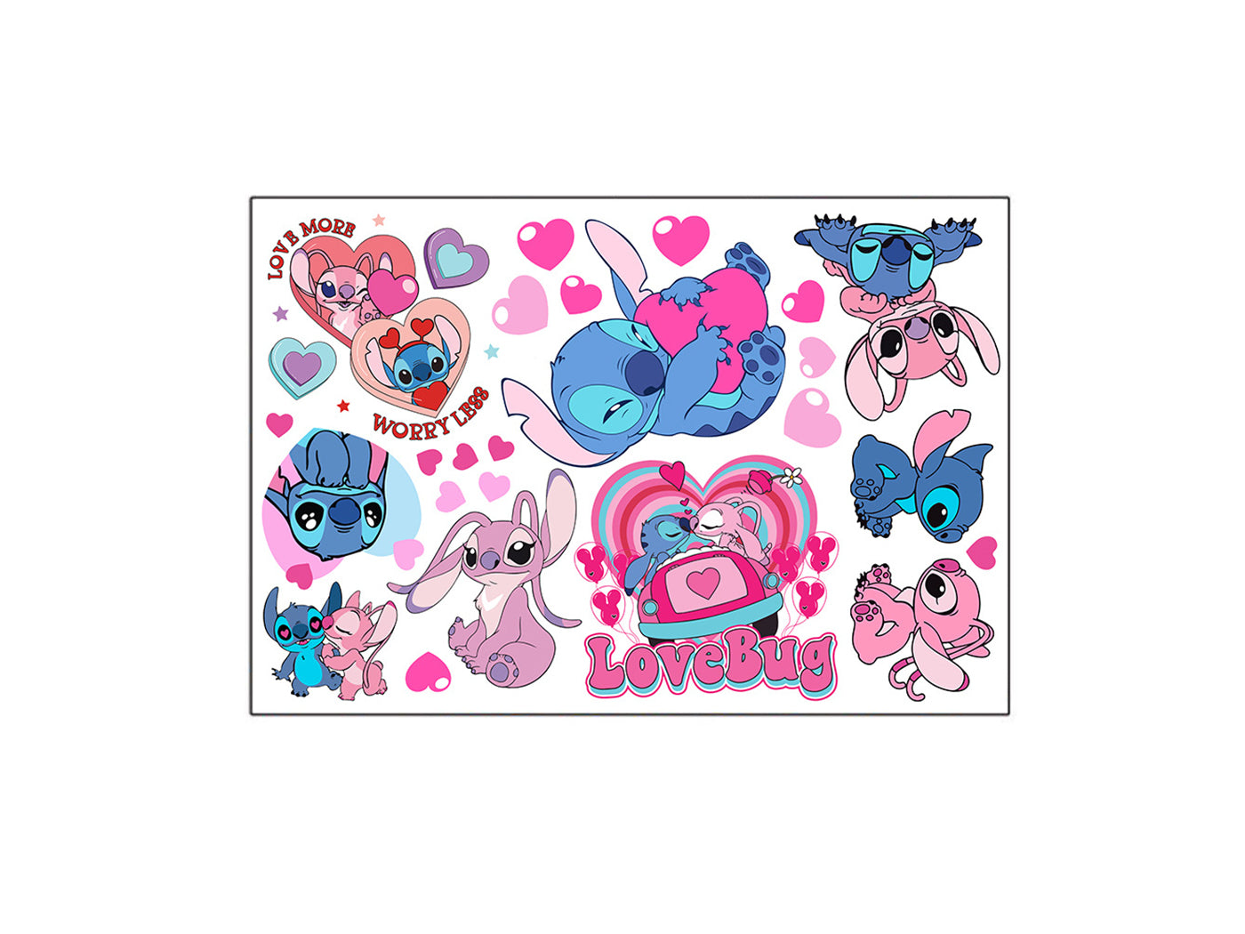 2Pcs Stitch Inspired PVC DIY Removable Wall Stickers