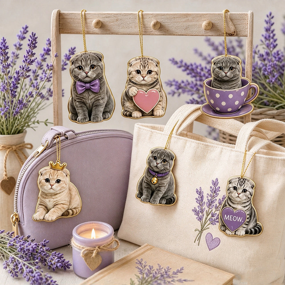 2D Acrylic Advent Calendar with 24 Cat Ornaments for Christmas Holiday Decor