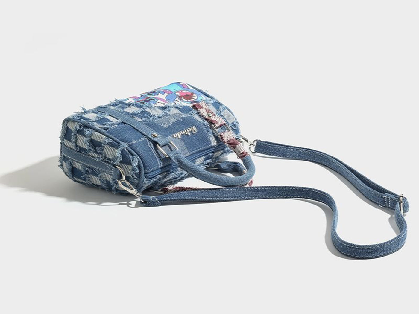 Stitch Inspired Patchwork Crossbody Tote Bag Denim Handbag