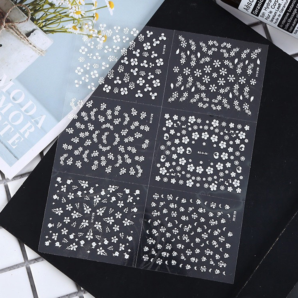 3D Floral Self Adhesive Nail Stickers for DIY Nail Art Decoration