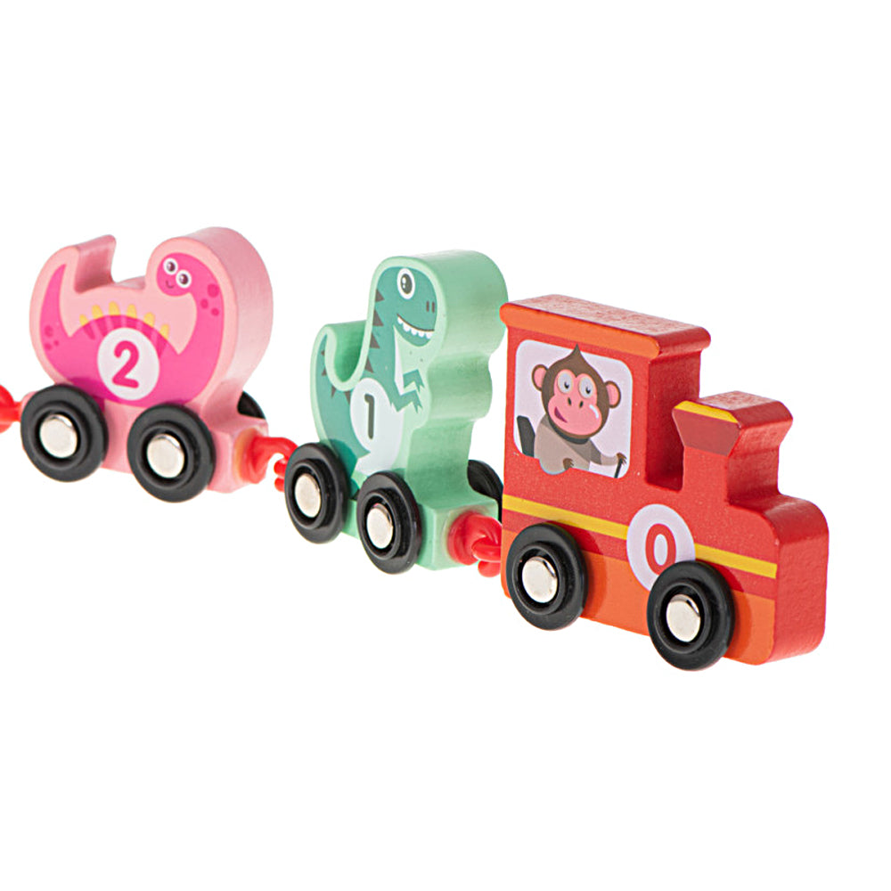 Wooden Number Train Toy Set Early Educational Toys-Dinosaur