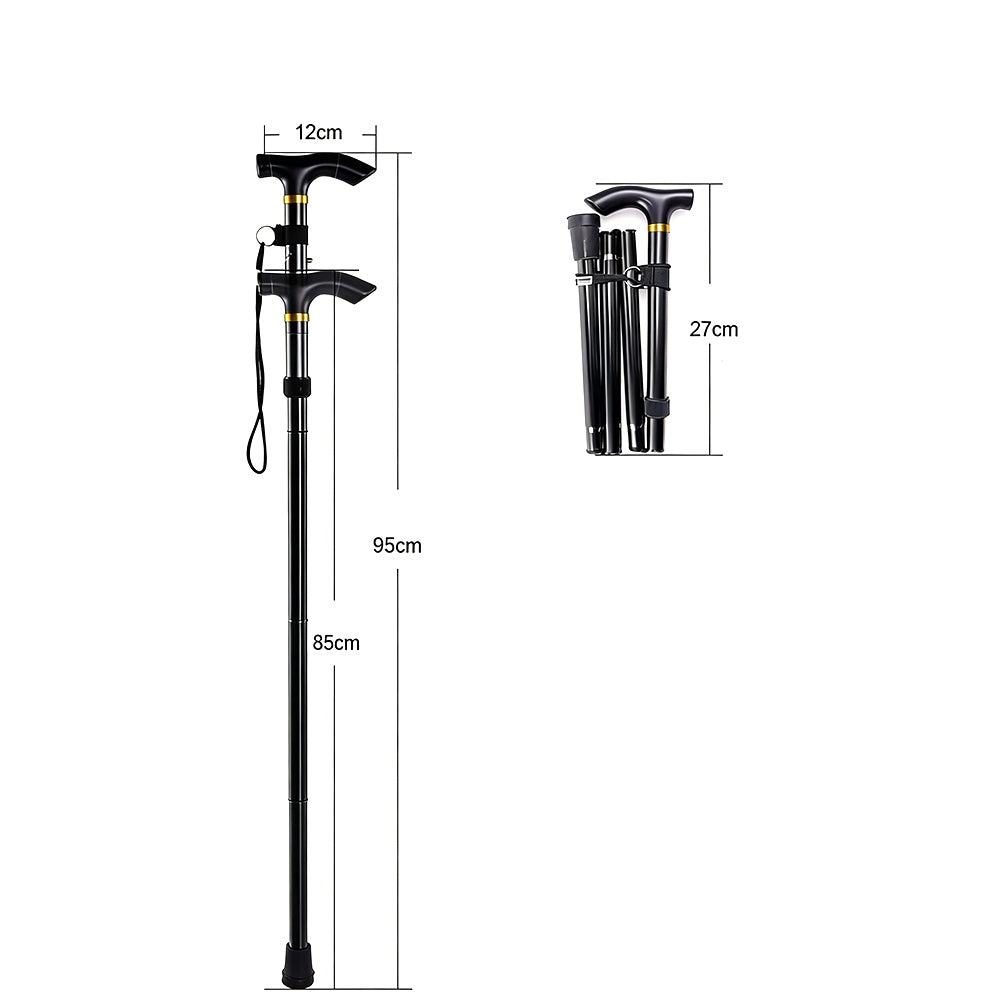 Lightweight Adjustable Folding Walking Stick Aluminium Travel Cane Non Slip