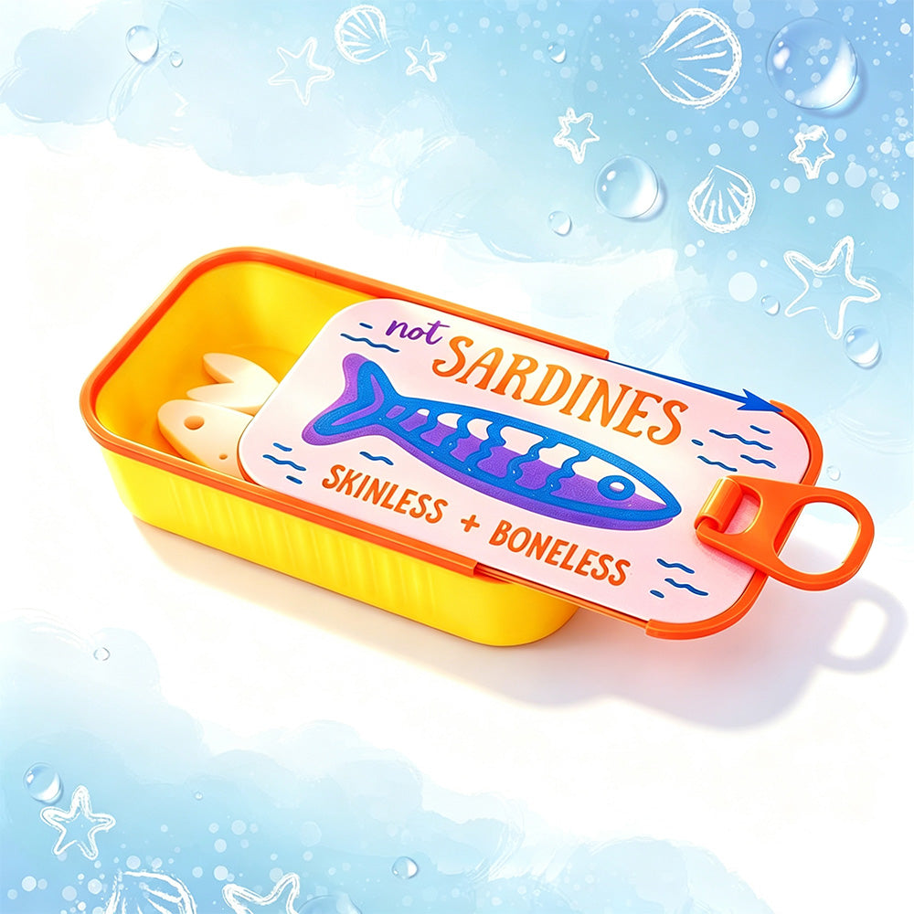 Small 3D Printed Sardine Shape Necklace and Earring Storage Box